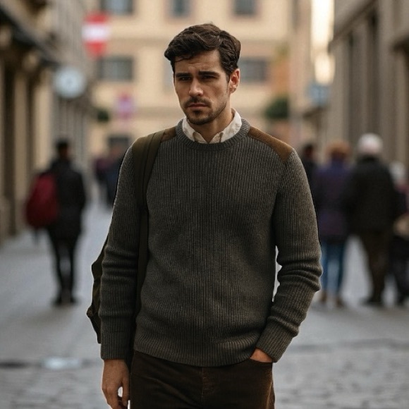 J.Crew Gray Cotton Crewneck Sweater XL Rugged Outdoors Preppy Academia Heritage - Picture 1 of 7